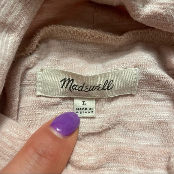 Madewell Blush Pink Boxy Turtleneck Long Sleeve Top size L - Picture 13 of 16